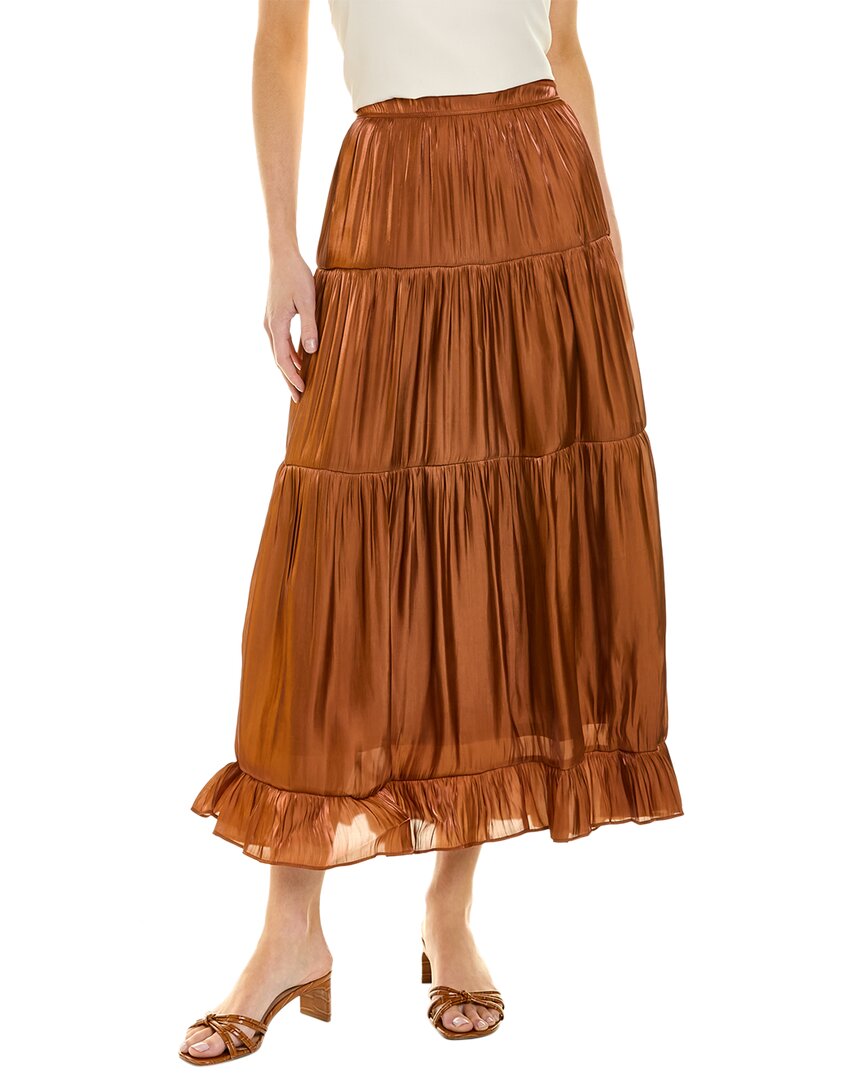 Shop Line & Dot Danielle Midi Skirt In Brown