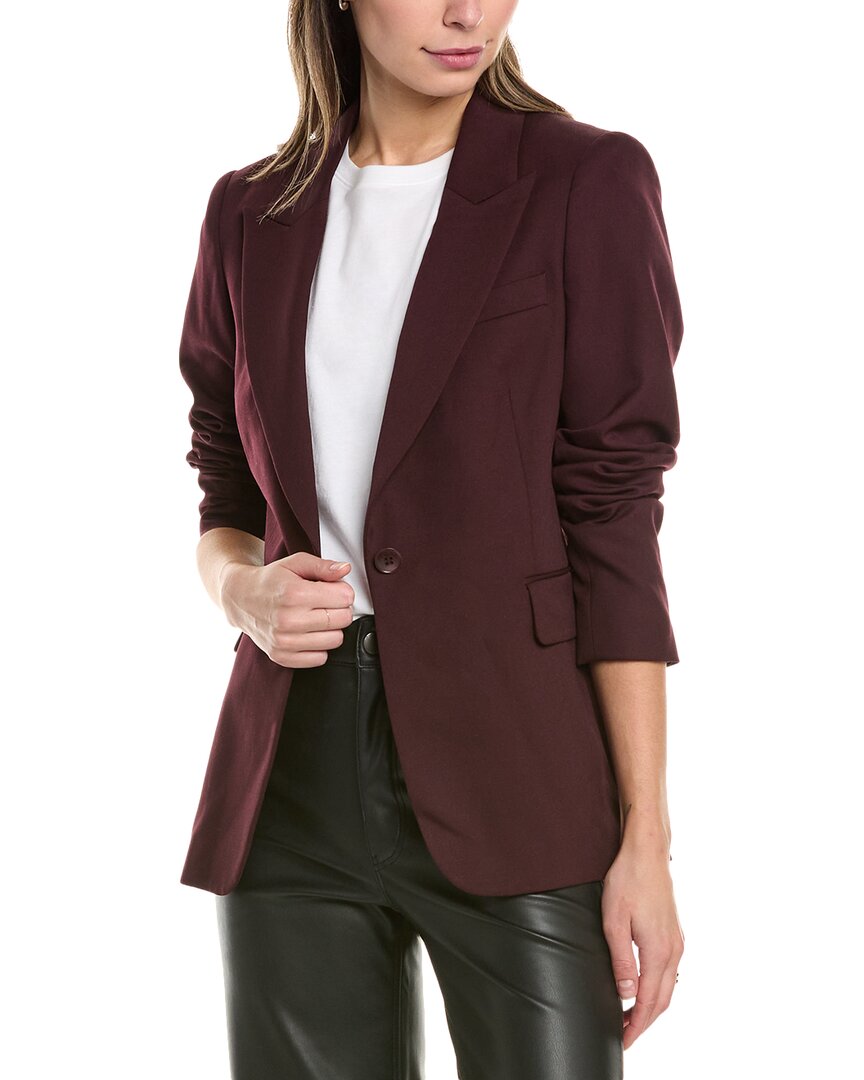 Reiss Flora Wool-blend Blazer In Brown