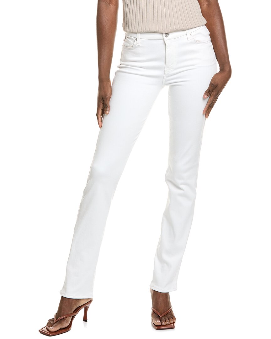 7 For All Mankind Kimmie White Form Fitted Straight Jean In White