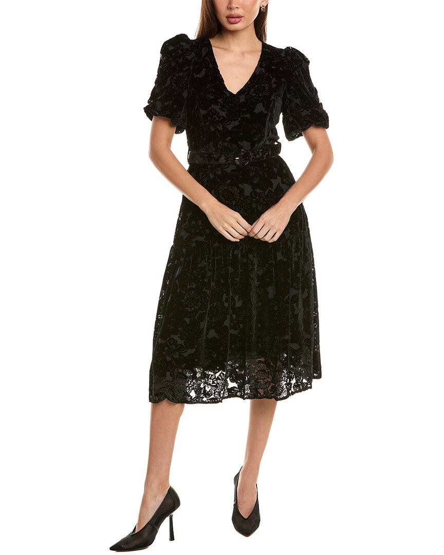 Hale Bob Velvet Burnout Silk-blend Dress