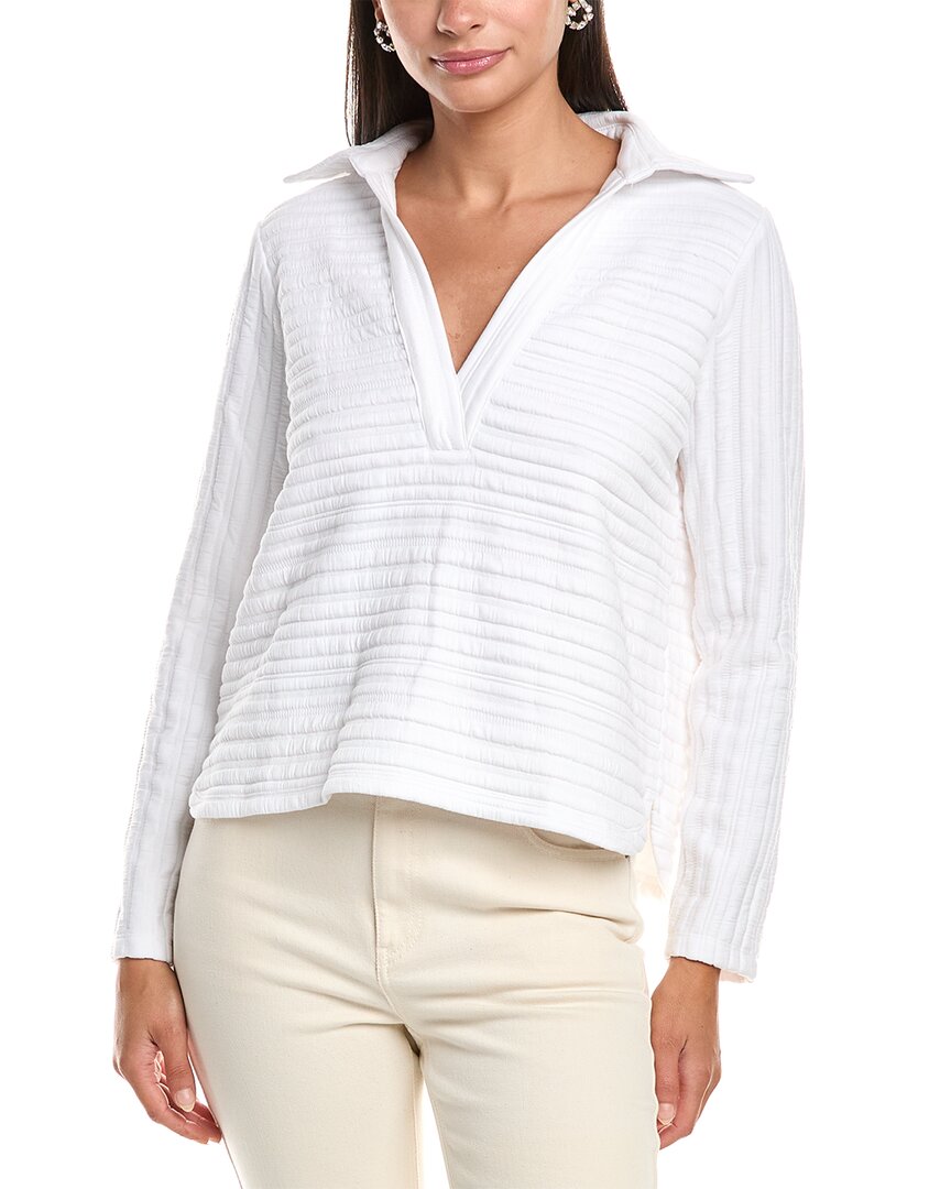 Nic + Zoe Petite Textured Stripe Polo