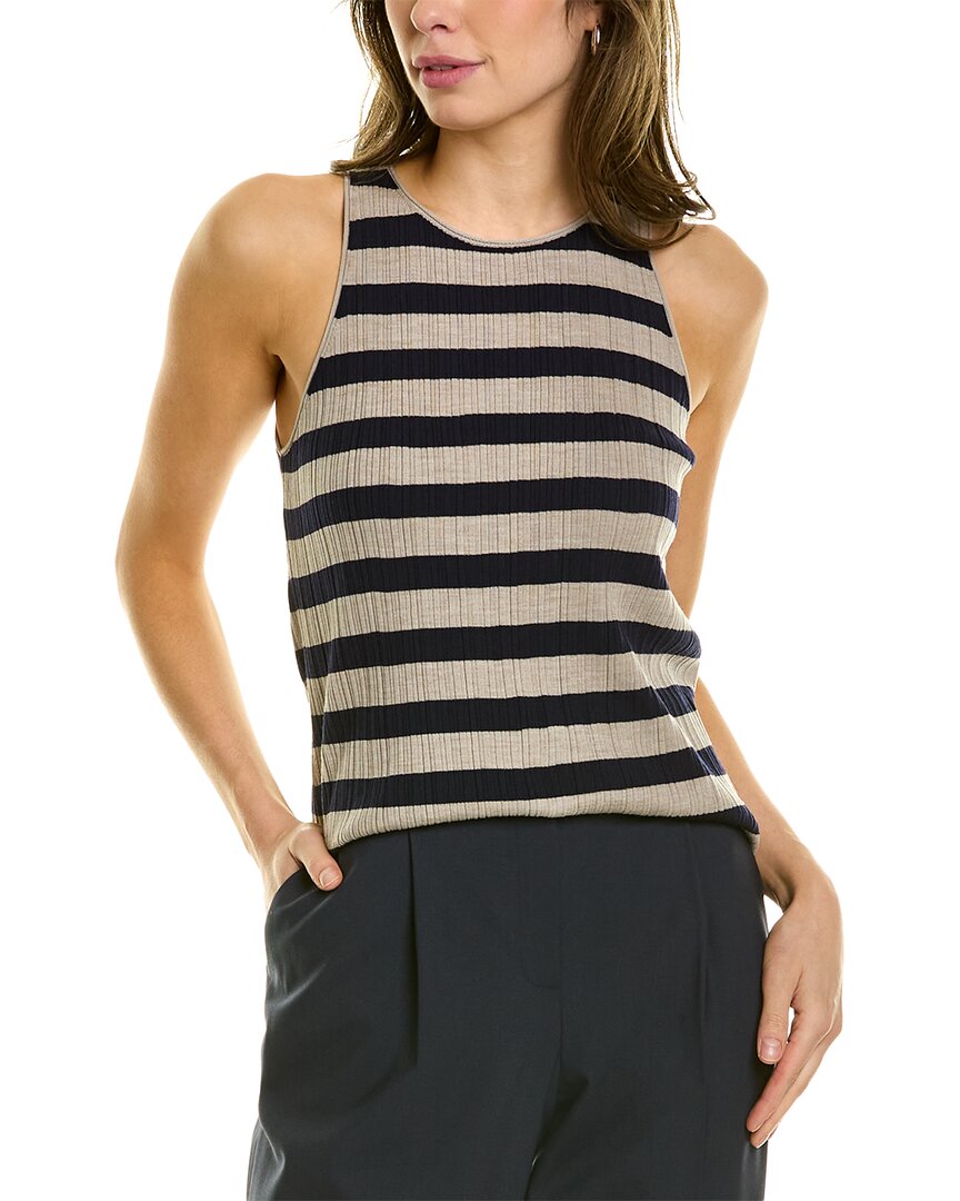 Shop Theory Classic Wool Stripe Top In Navy