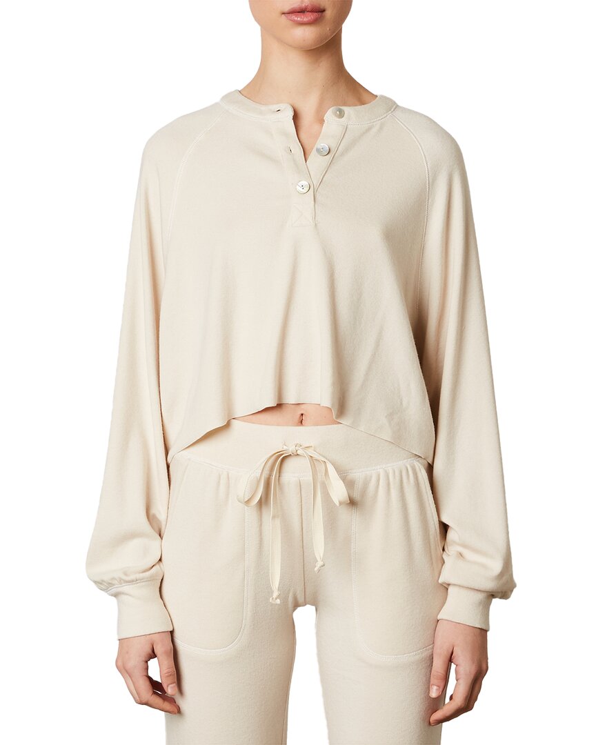 Nia Contrast Stitch Henley In Neutral
