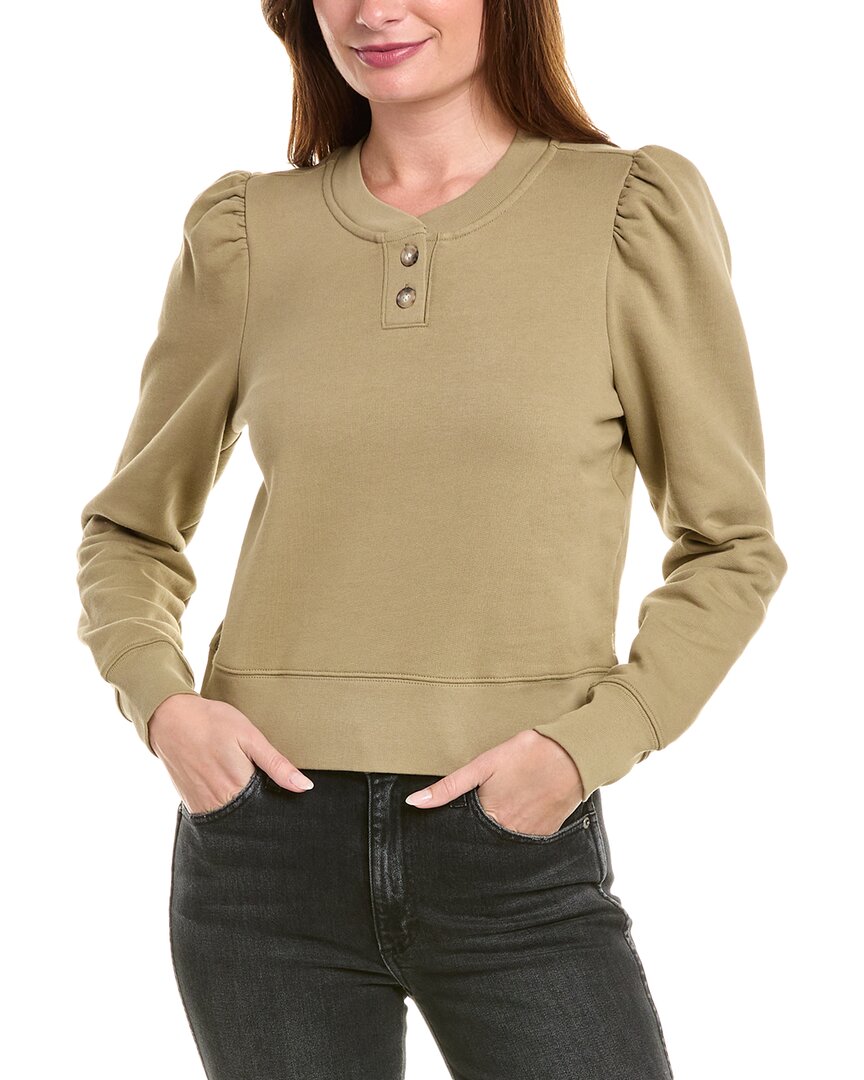 Frame Denim Femme Henley Sweatshirt In Green