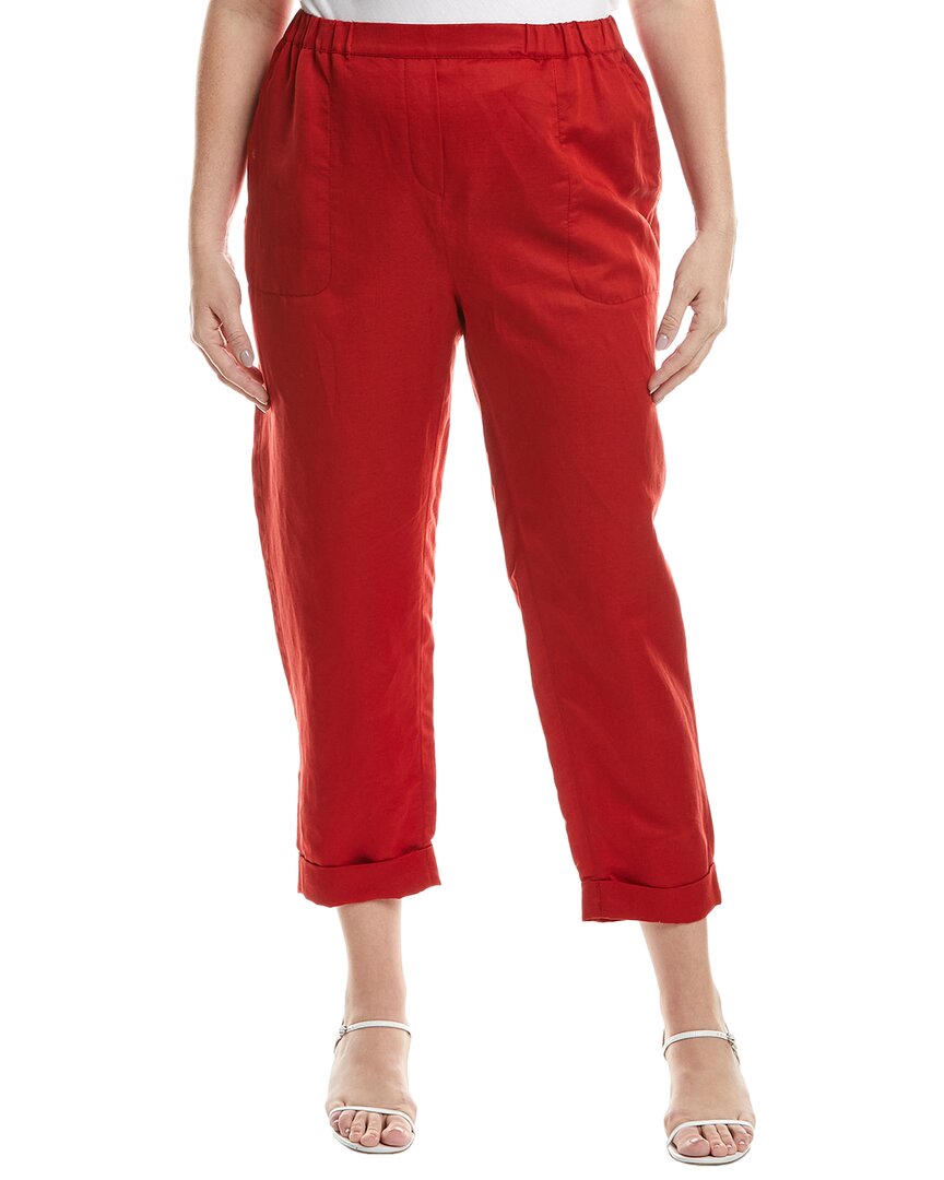 MARINA RINALDI MARINA RINALDI PLUS RECALE LINEN-BLEND TROUSER