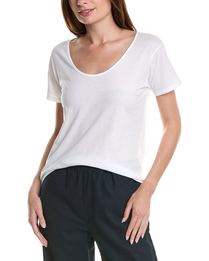 Shop Vince Relaxed Scoop Neck T-shirt In White