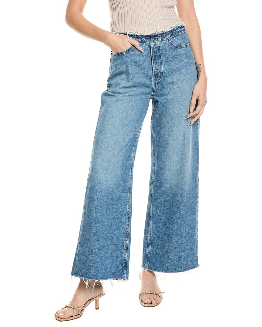 Frame Denim Triple Binding Geneva Wide Leg Jean In Blue