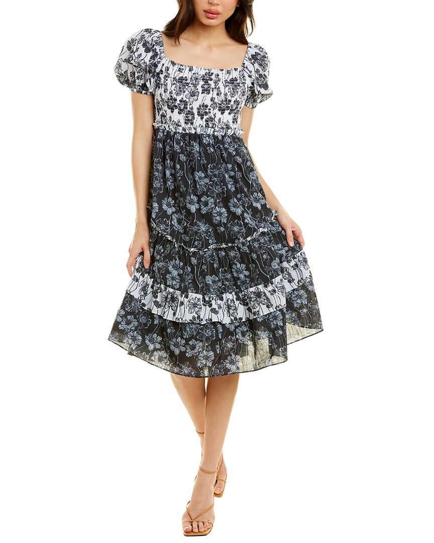 Shop Celina Moon Smocked Midi Dress