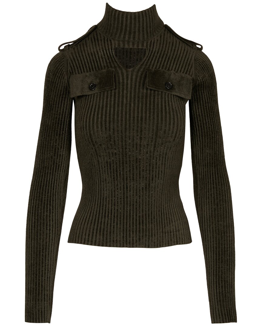 Bottega Veneta Button-keyhole Turtleneck Plisse Knit Sweater