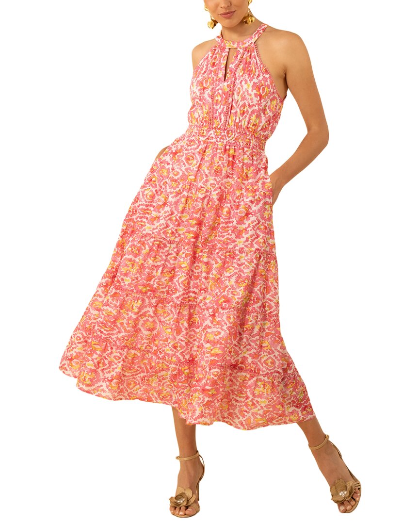 Hale Bob Denver Silk-blend Midi Dress In Pnk-pink