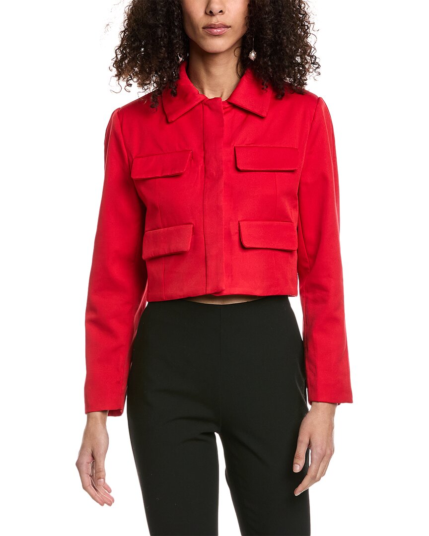 Shop Colette Rose Cropped Jacket In Red