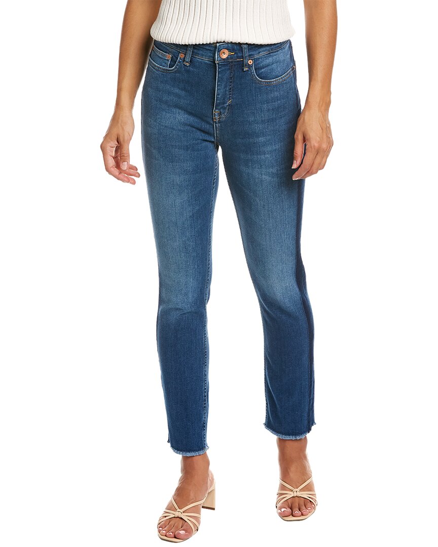 Shop Vineyard Vines Jamie High-rise Straight Crop Jean In Blue