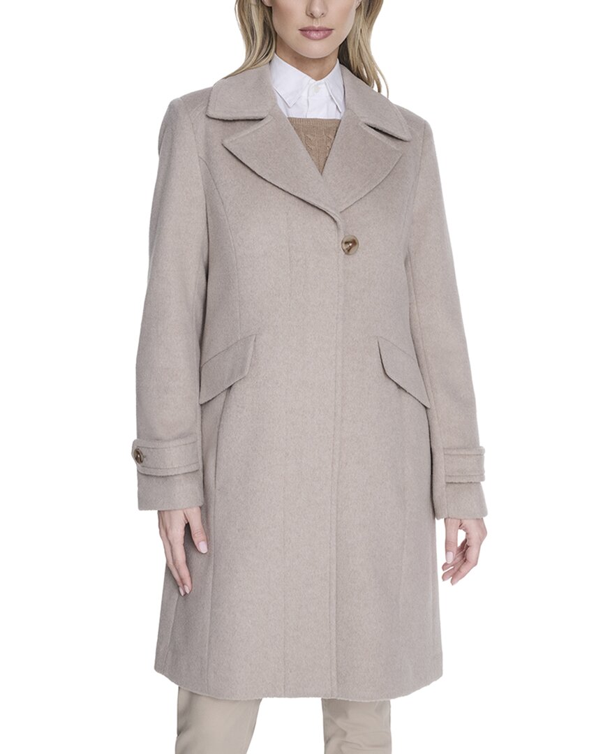 Cole Haan Wool-blend Coat In White