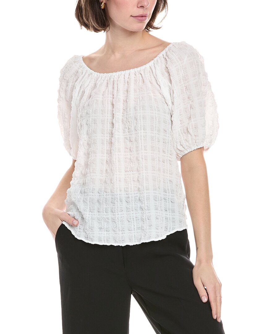 Catherine Malandrino Puckered Top In White