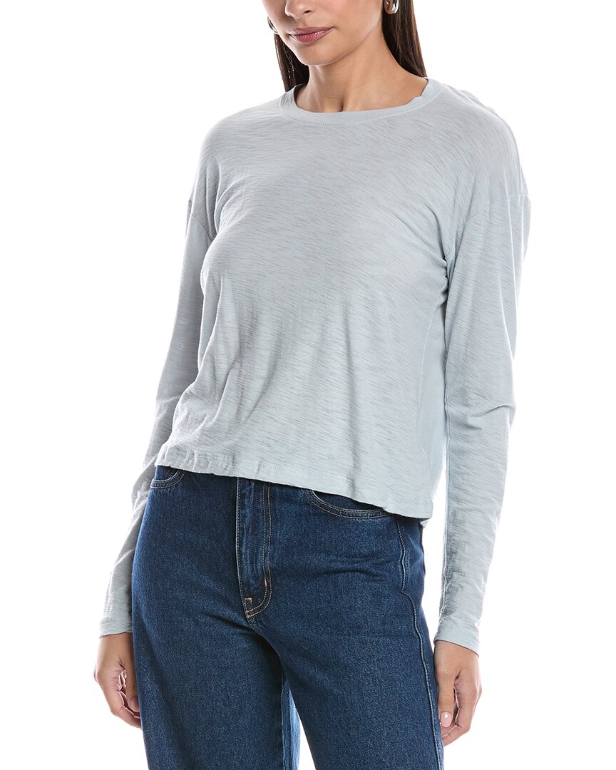James Perse Crew Neck Long Sleeve T-shirt In Gray