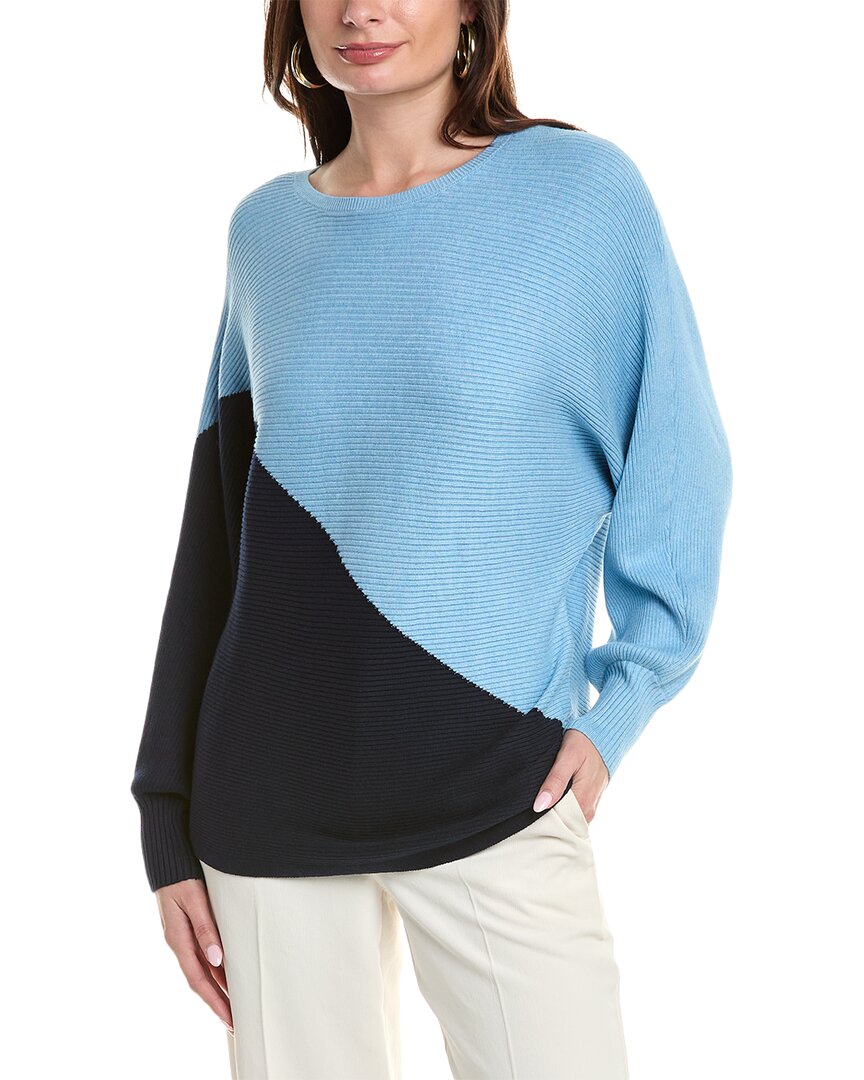 VINCE CAMUTO VINCE CAMUTO DOLMAN SLEEVE ASYMMETRICAL COLORBLOCKED SWEATER