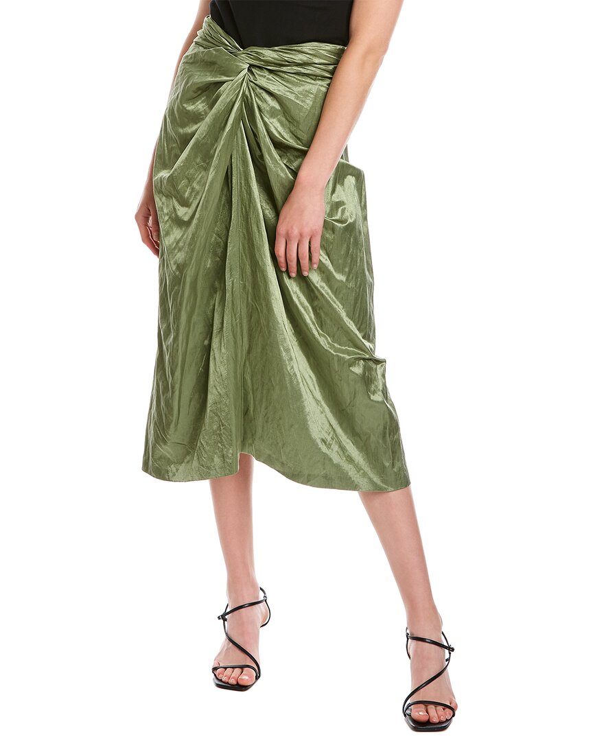 Vince Twist Front Skirt In Green