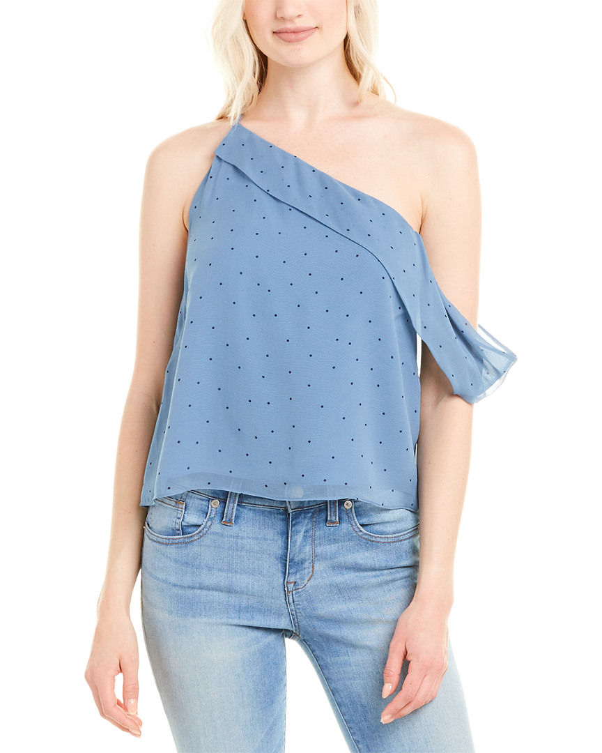 Image of Michelle Mason Asymmetric Strap Silk Top