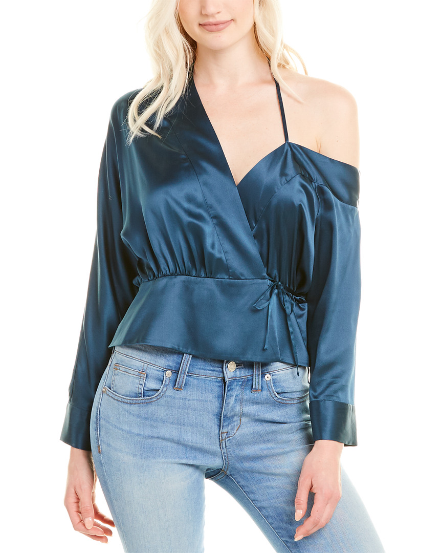 Image of Michelle Mason Silk Wrap Top
