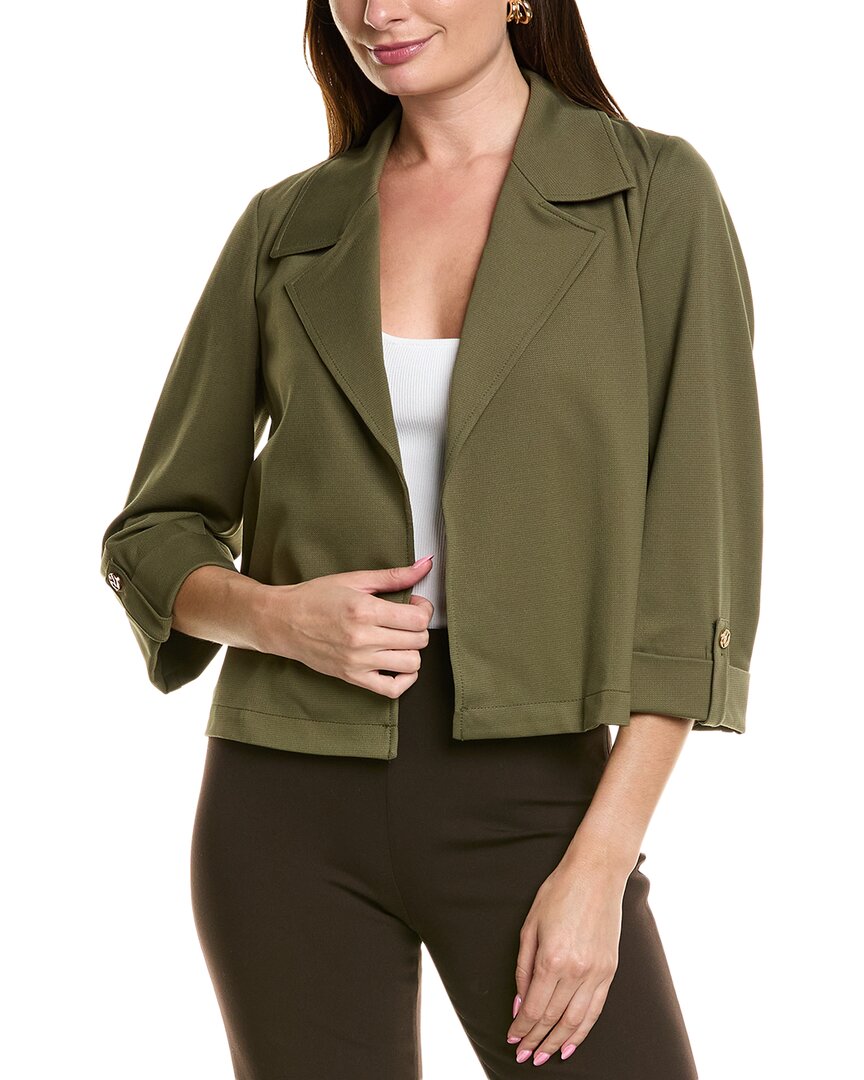 Anne Klein Drape Jacket In Green