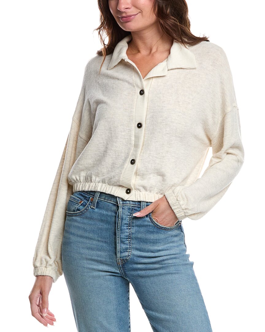 PROJECT SOCIAL T PROJECT SOCIAL T CIARA COLLARED BUTTON FRONT COZY TOP