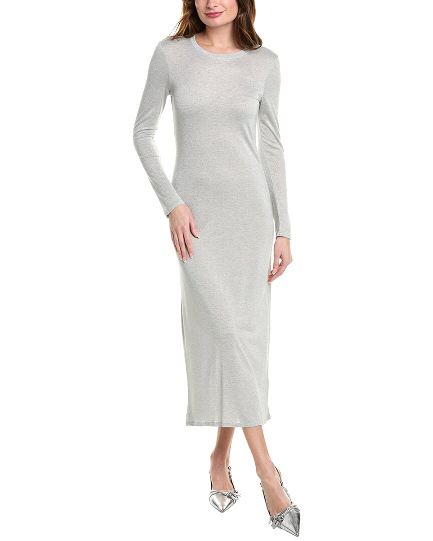 Splendid Maddox Metallic Maxi Dress In Silver
