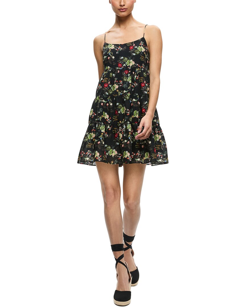 Alice And Olivia Alice + Olivia Collen Spaghetti Strap Mini Dress In Black