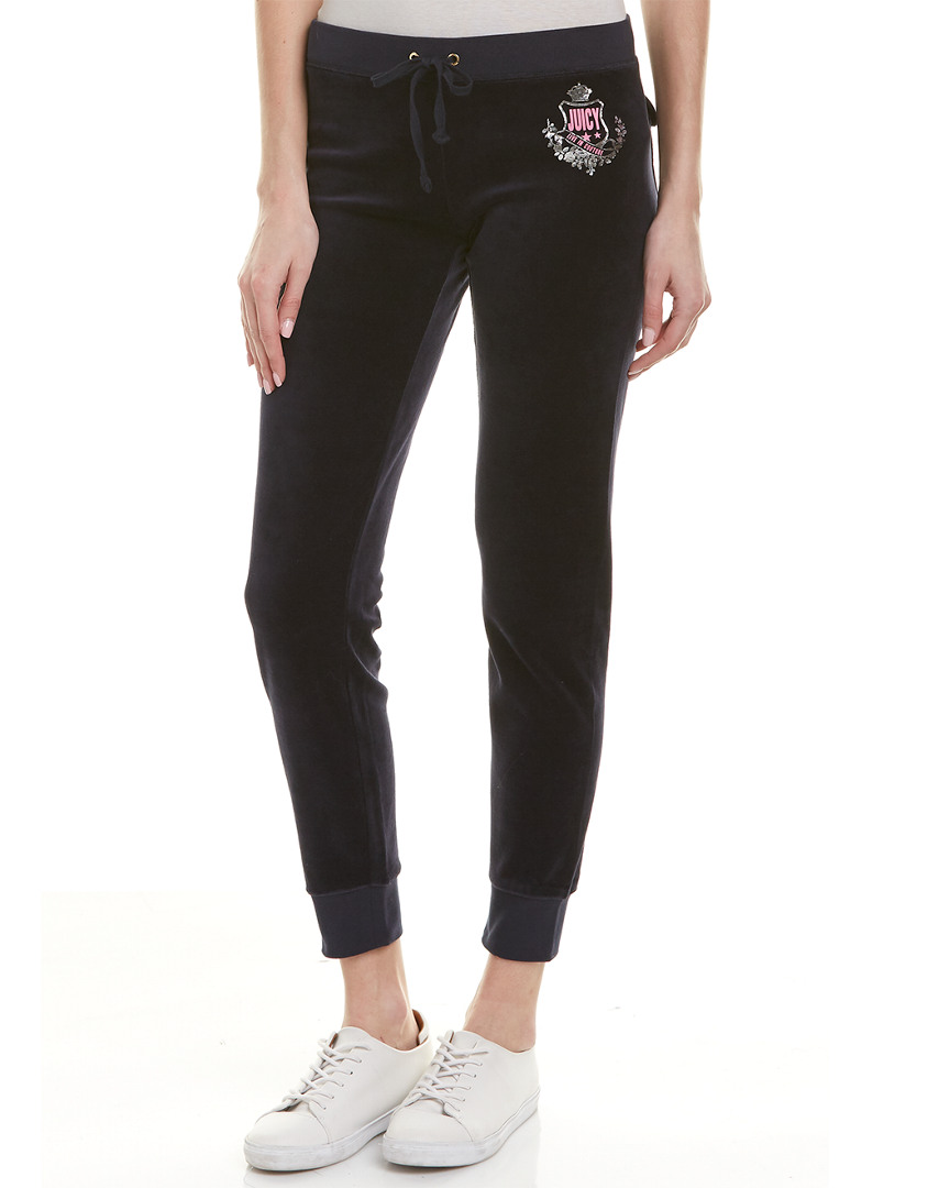 Shop Juicy Couture Zuma Velour Track Pant In Blue