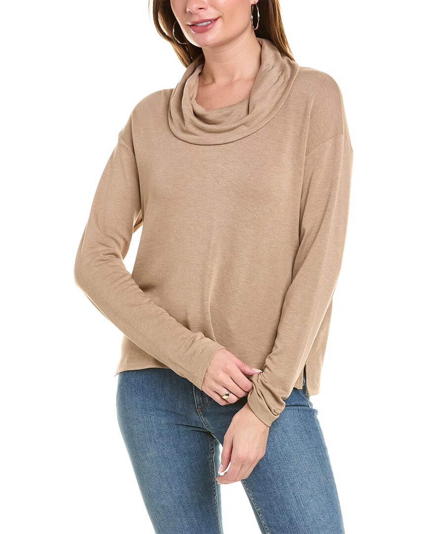 Shop Splendid Supersoft Bliss Cowl Neck Sweater In Brown