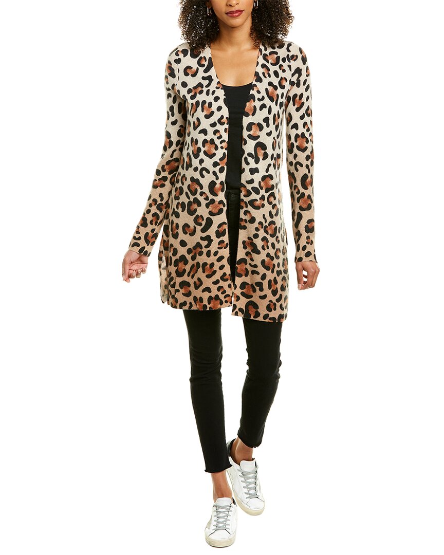 Image of InCashmere Animal Print Cashmere Cardigan
