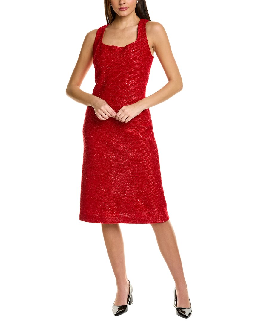 Shop St John St. John Tweed Dress In Red