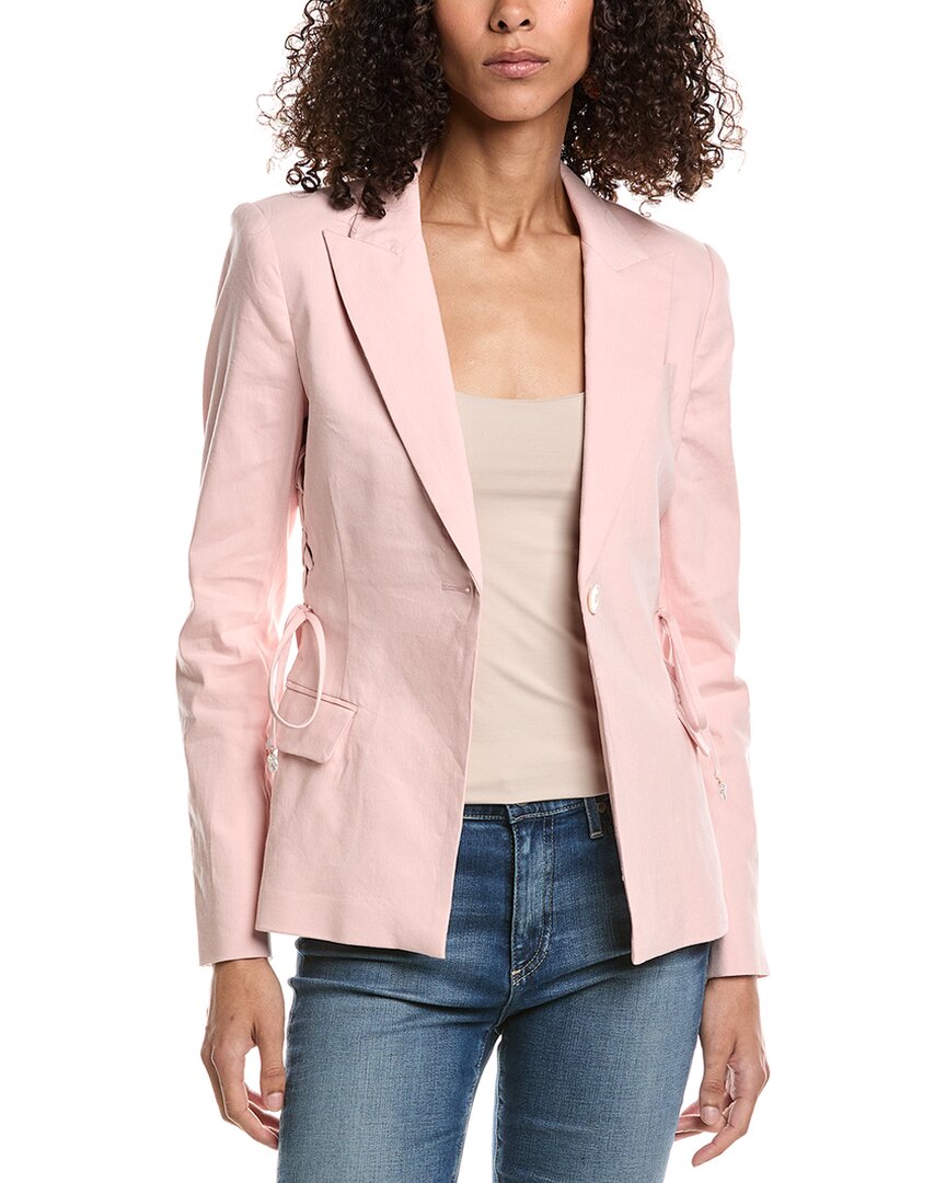 Shop Derek Lam 10 Crosby Rhonda Lace-up Linen-blend Jacket