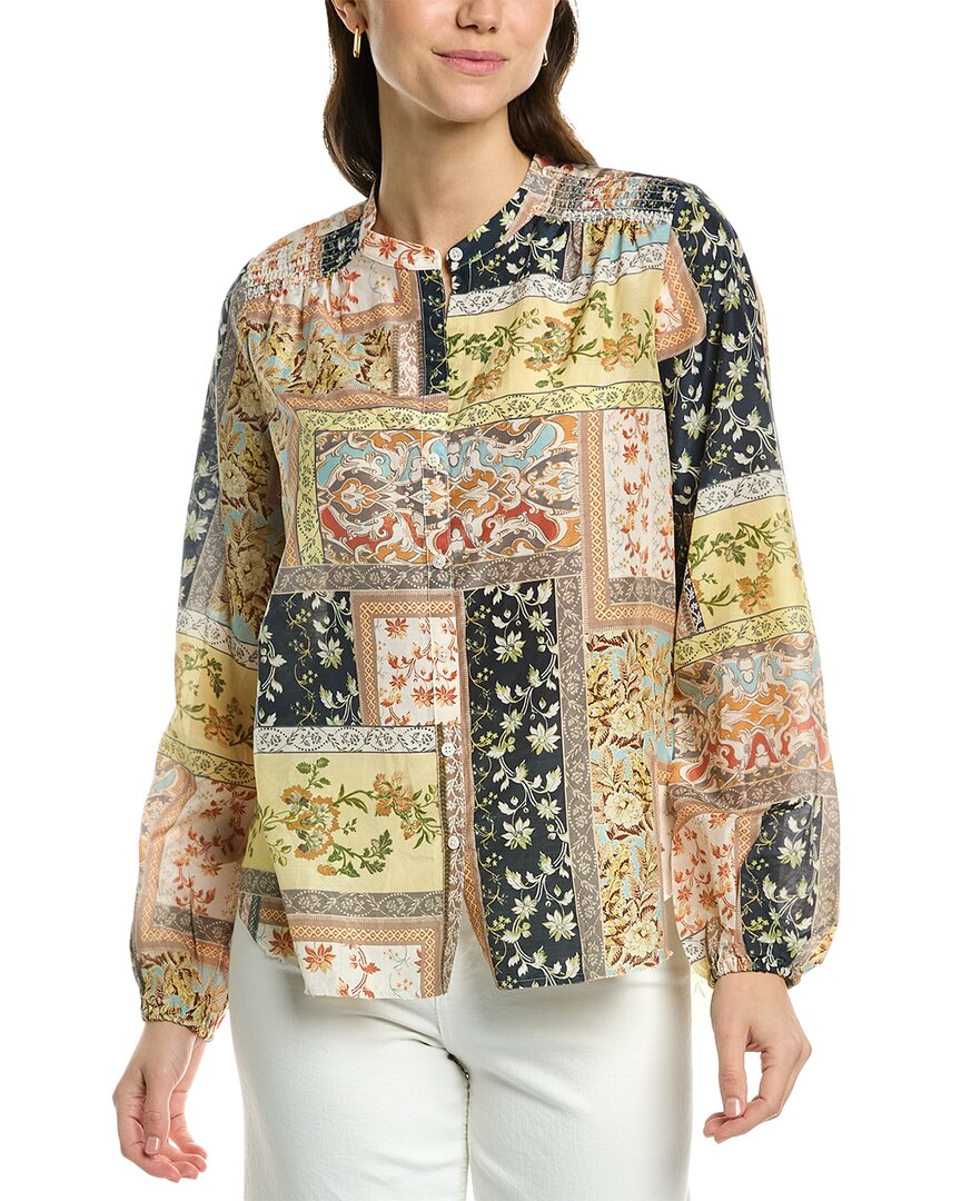 Go By Go>silk Go> By Gosilk Blown Away Silk Shirt In Yellow