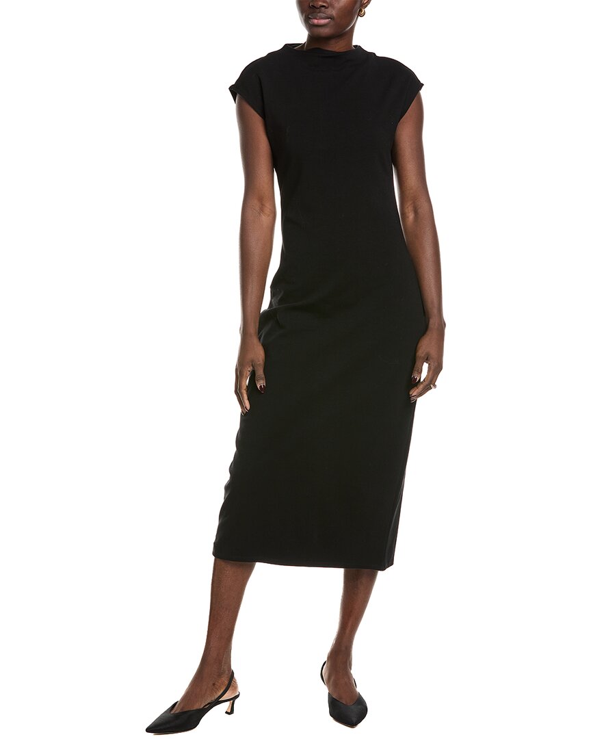 Vince Camuto Mock Neck Midi Dress In Black