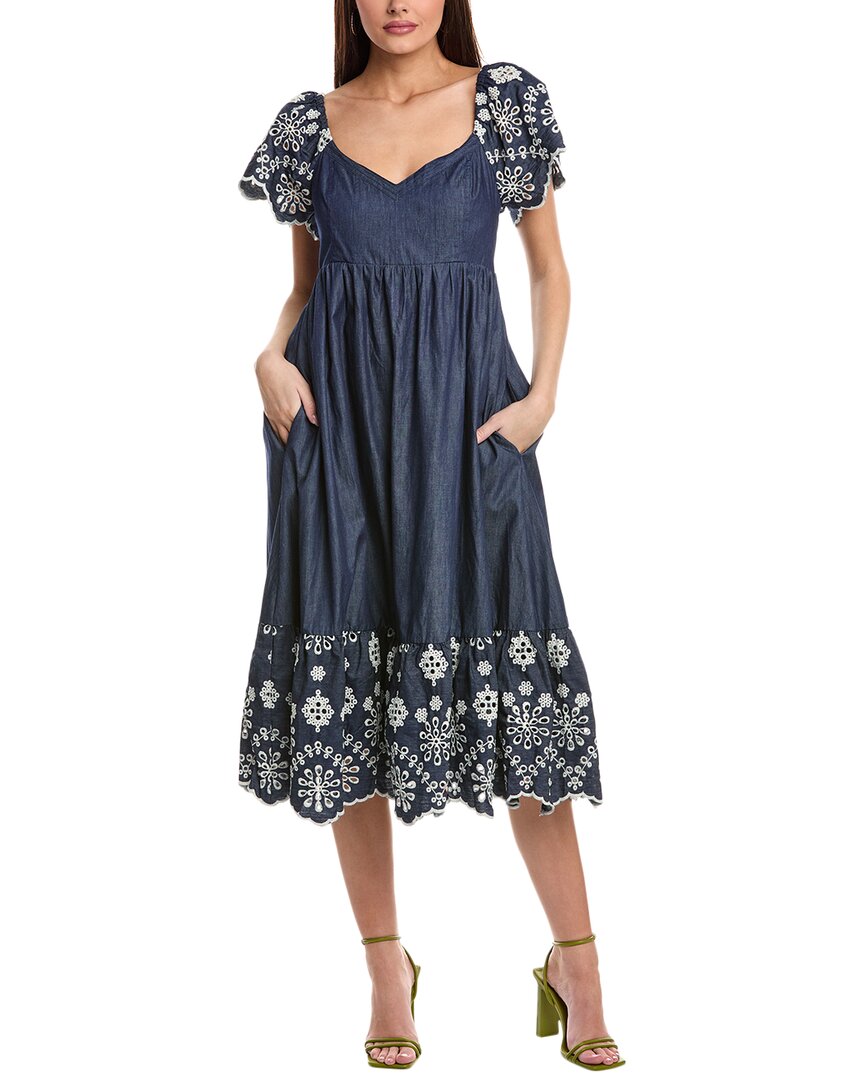 Allison Claire Midi Dress In Blue