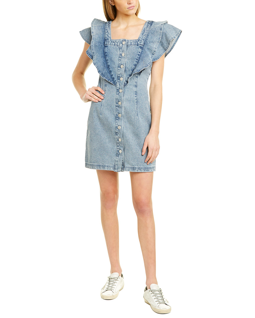 Image of Avec Les Filles Ruffle Denim Mini Dress
