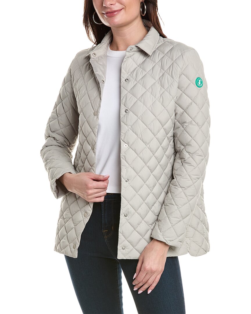 Save The Duck Libra Short Quilt Jacket In Gray