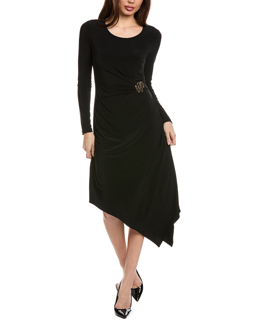 Joseph Ribkoff Asymmetrical Hem Midi Dress In Black