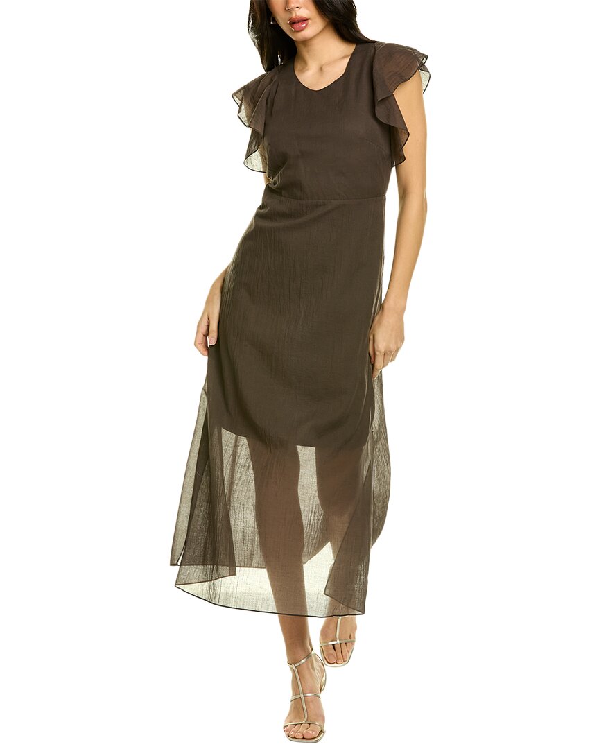 Shop Theory Summer Midi Dress In Brown