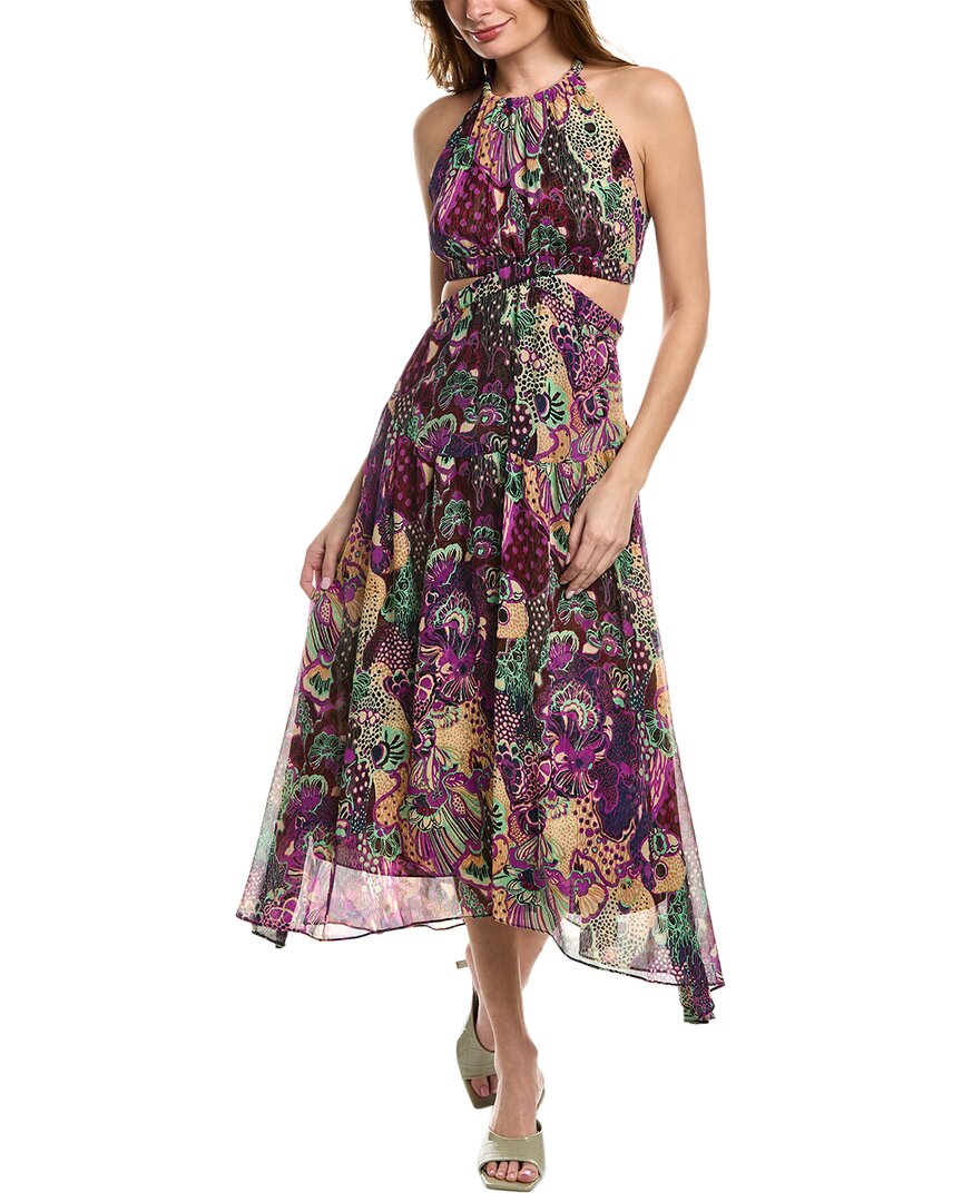 A.l.c Waverly Silk Maxi Dress In Purple