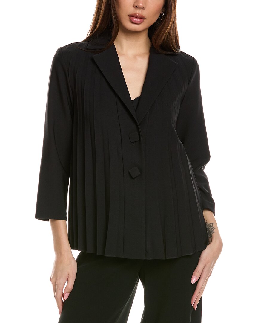 Shop Joseph Ribkoff Accordion Pleated Jacket In Black