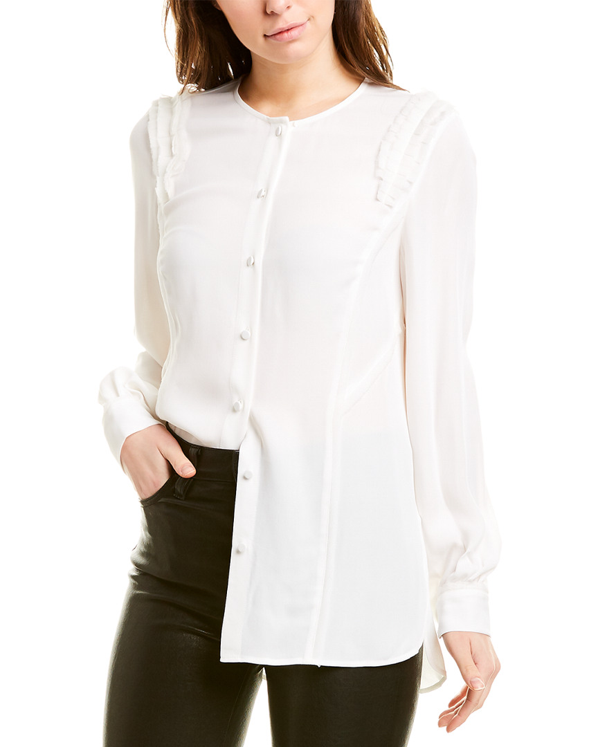 Image of Jason Wu Ruffle Silk-Trim Top