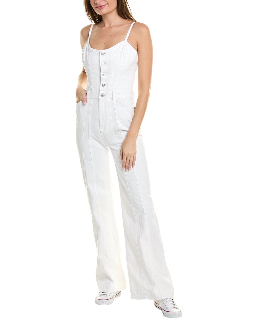 7 For All Mankind Bustier Jumpsuit White Jean