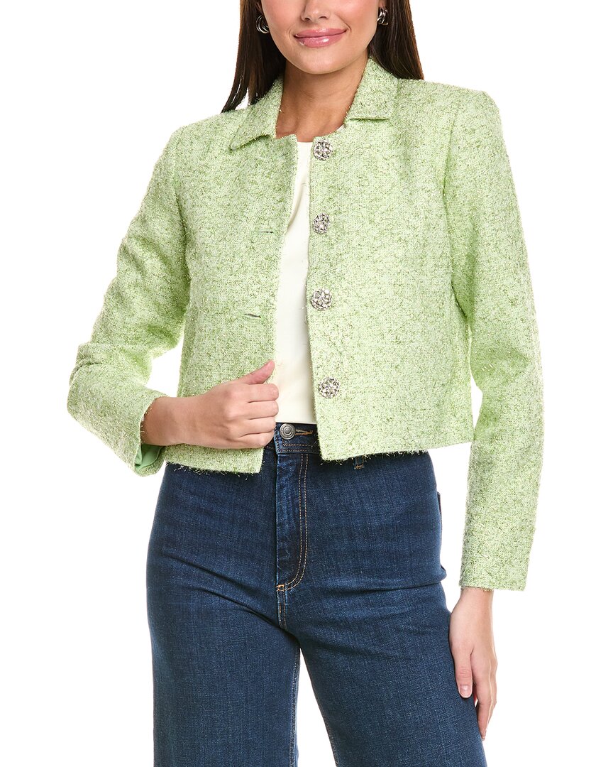 St John St. John Lurex Baby Eyelash Jacket In Green