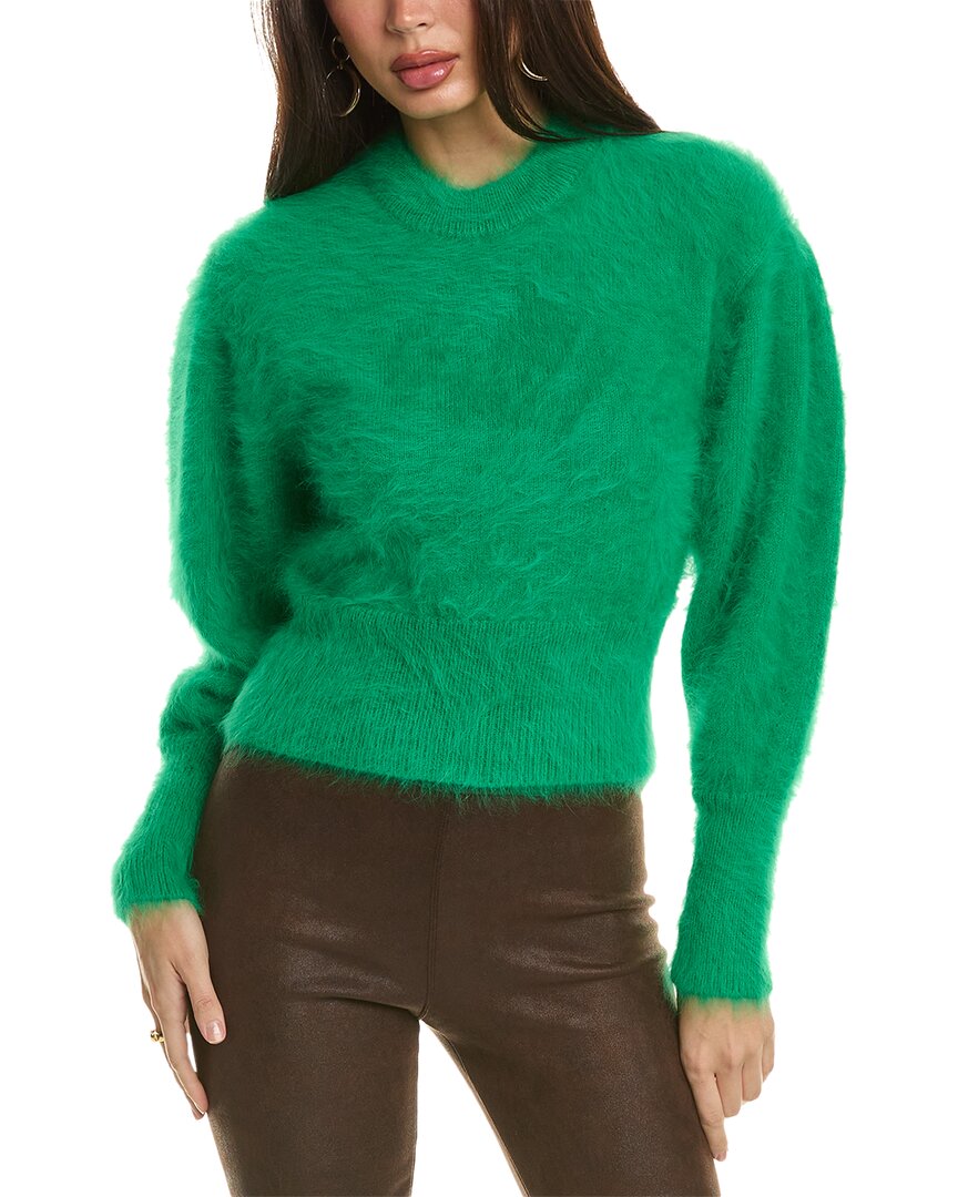 Shop Ulla Johnson Emira Fuzzy Angora-blend Sweater In Green