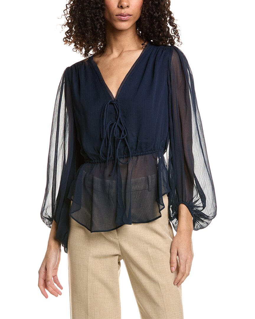 Shop Ted Baker Tie Front Blouse In Blue