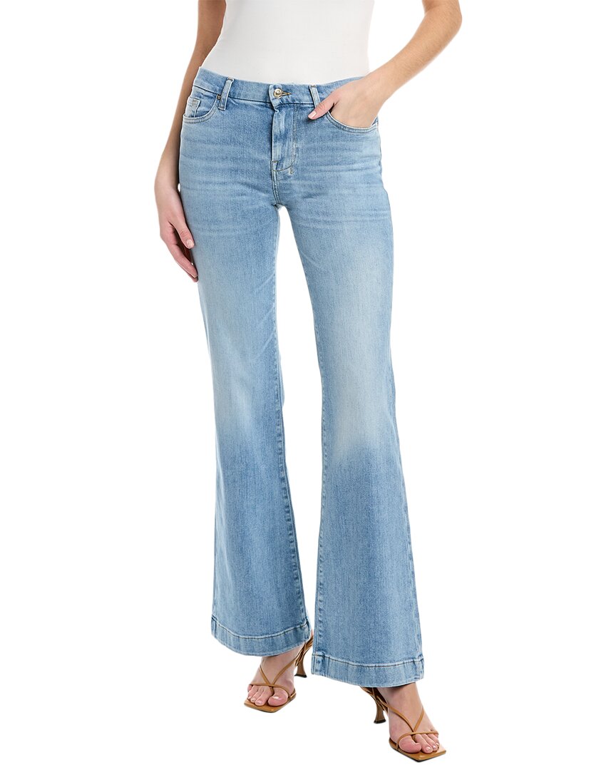 7 For All Mankind Dojo Tailorless Flare Leg Jeans In Blue