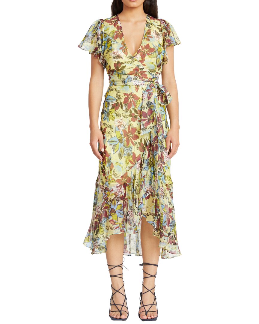 Shop Tanya Taylor Blaire Linen & Silk-blend Midi Dress