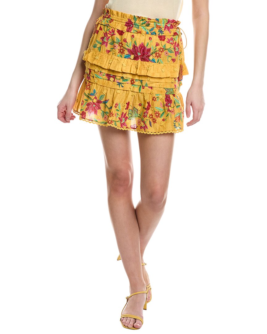 Shop Farm Rio Flower Dream Mini Skirt In Yellow