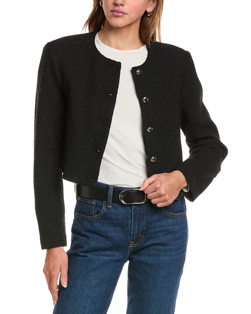 Femme Society Wool-blend Jacket In Black